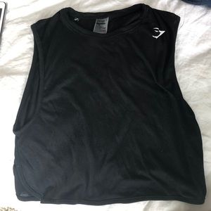 Gymshark Black muscle cropped tank size small